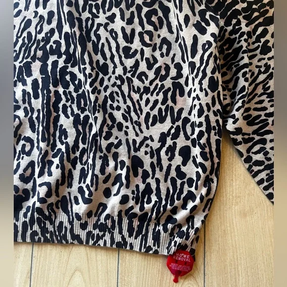 New Minnie Rose Plus Size 3x Leopard-Print Cashmere-Blend Sweater - Picture 8 of 14